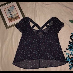 Whimsical anchor cropped top